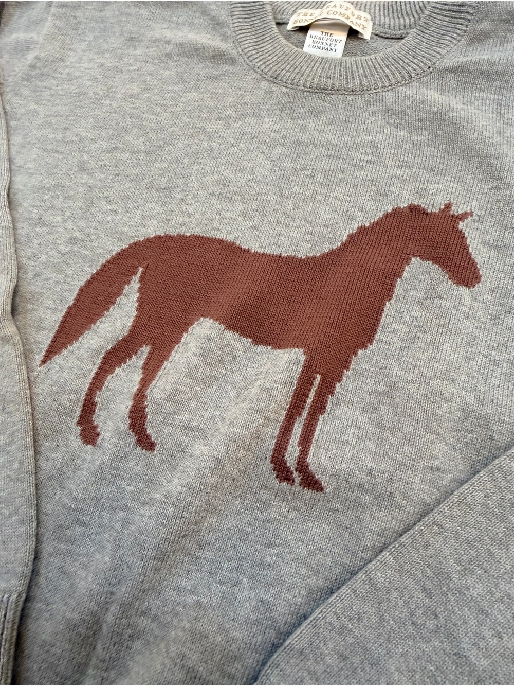 Beaufort Bonnet Isaac Intarsia Horse Sweater - Grantley Gray - 7 - Picture 3 of 6